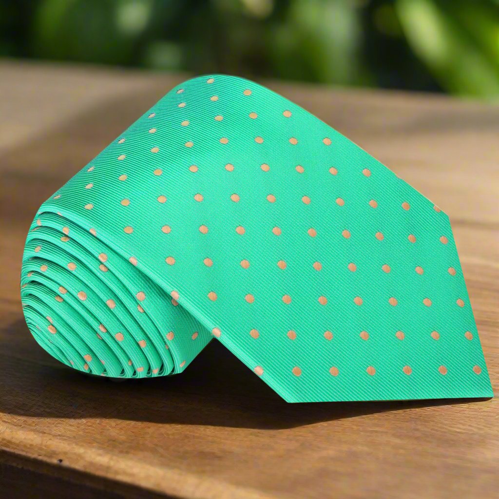 Green, Brown Polka Tie