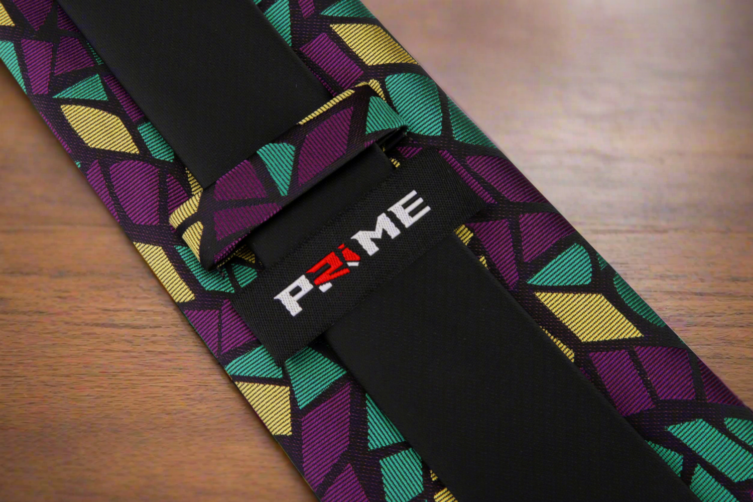 Tie Keep: A Purple, Green, Gold Abstract Swirl Tie