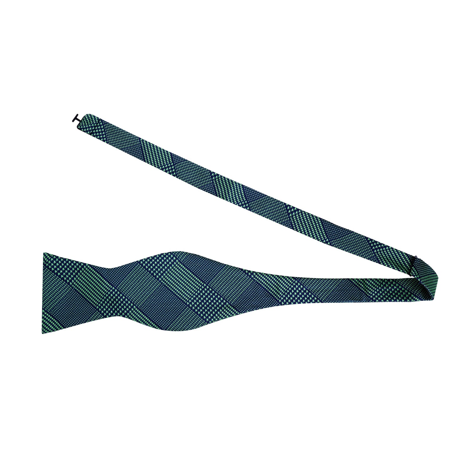 Green Plaid Stanford Plaid Self-Tie Bow Tie