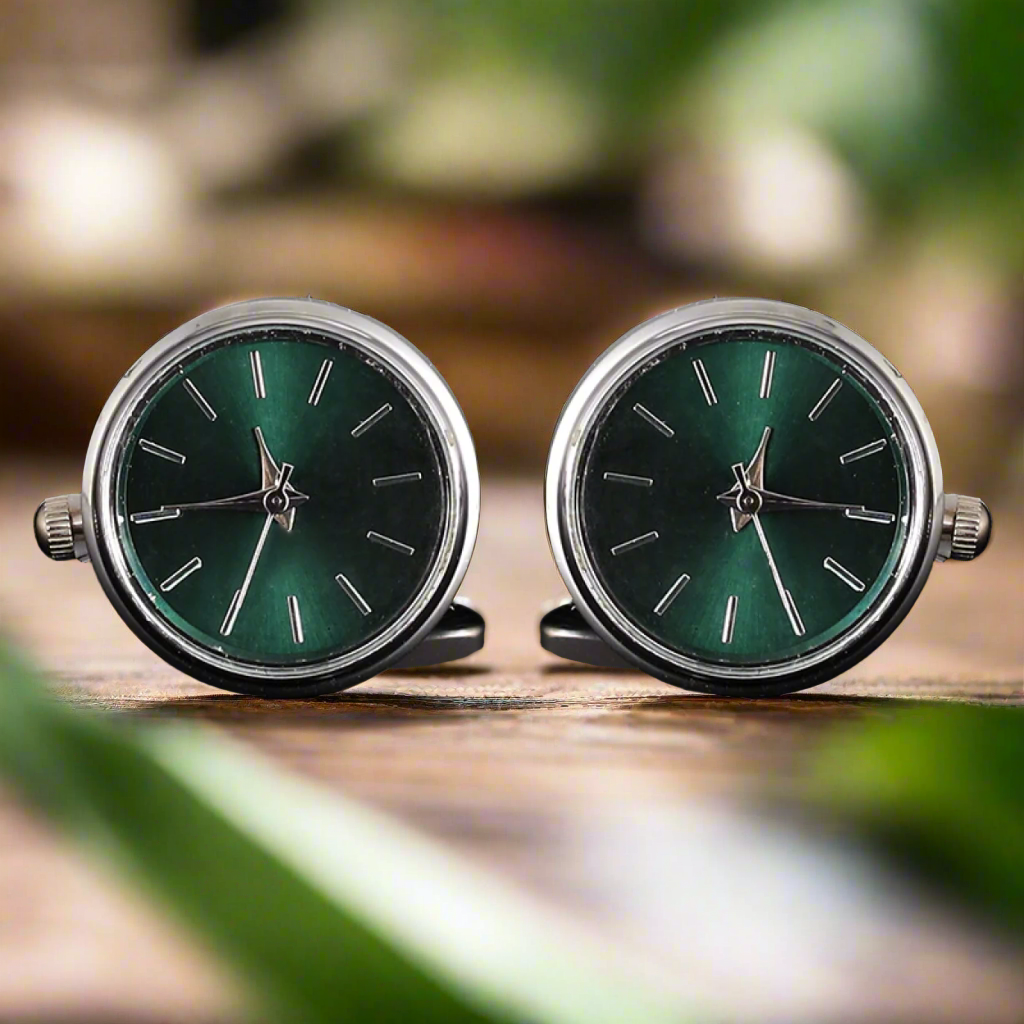 Green Circle Cufflinks