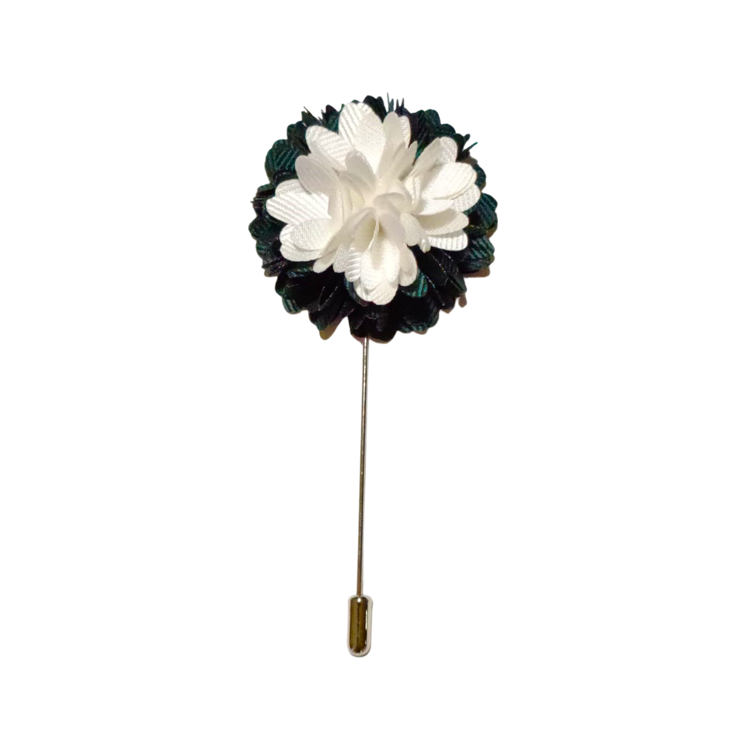 Green and White Blossom Lapel Pin