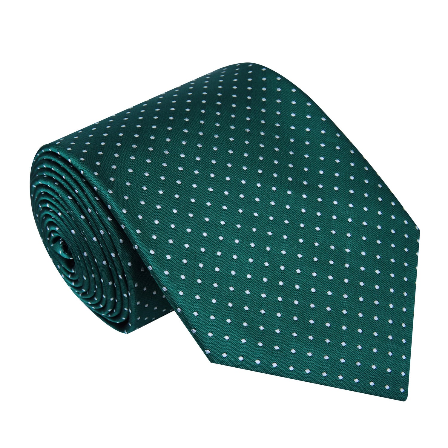 A Green and White Polka tie