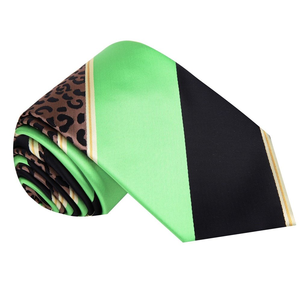 Black, Brown, Green Cheetah Tie 