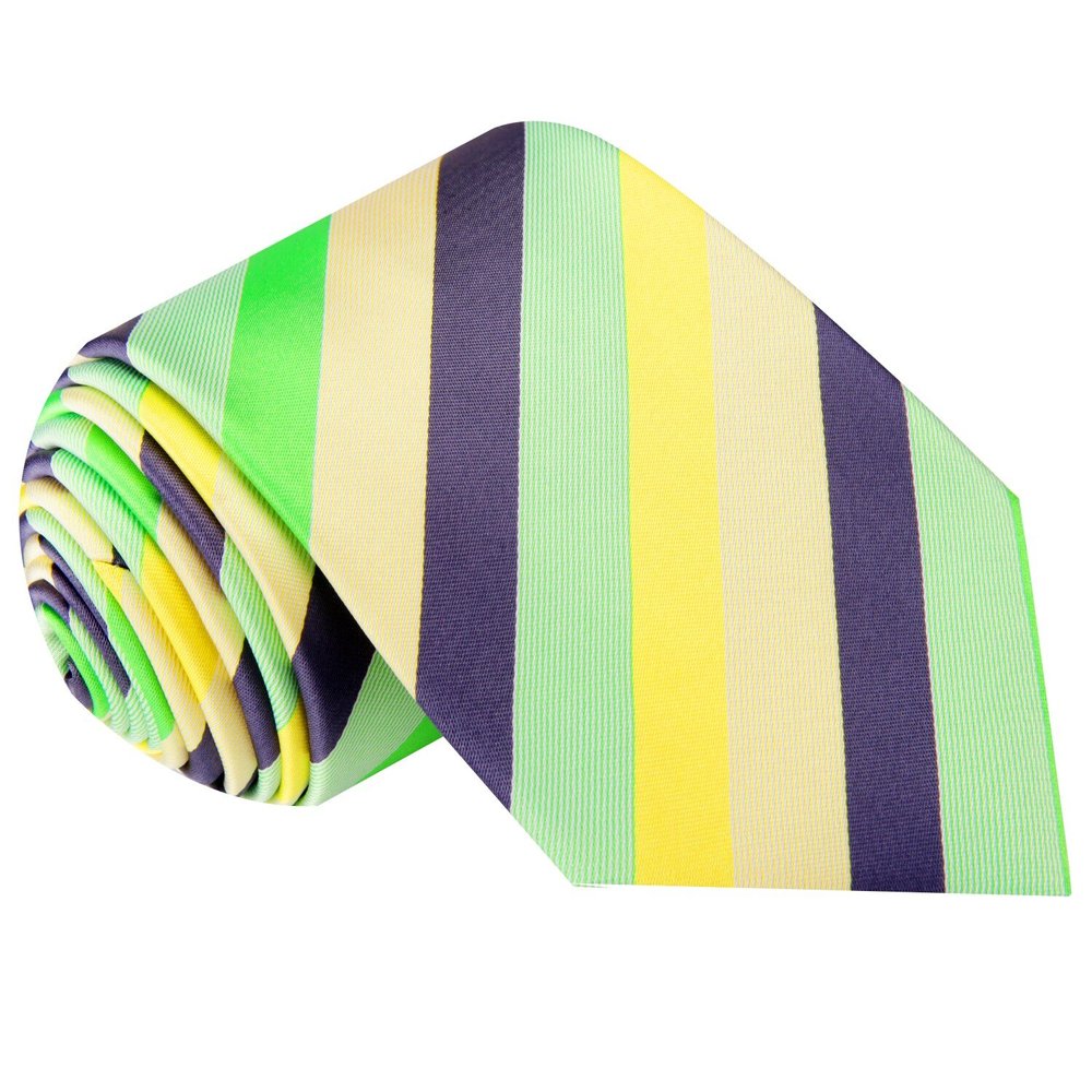 Green and Yellow Stripe Tie