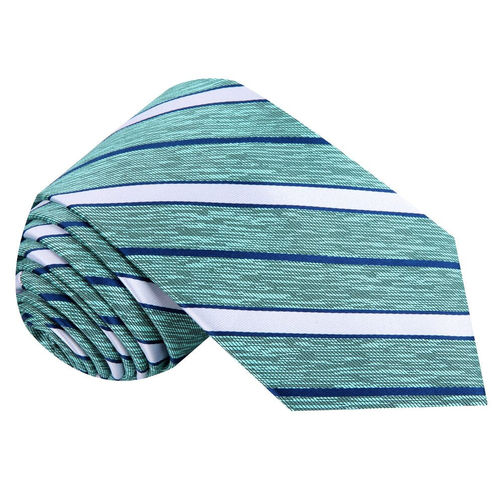 Single Tie: Deion PRIME TIME Sanders Green, Blue Stripe Tie  