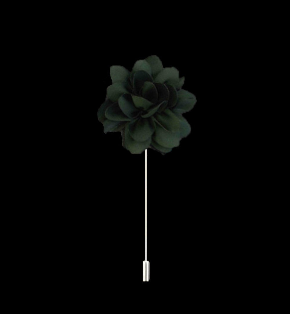 A Deep Green Color Star Flower Shaped Lapel Pin||Green