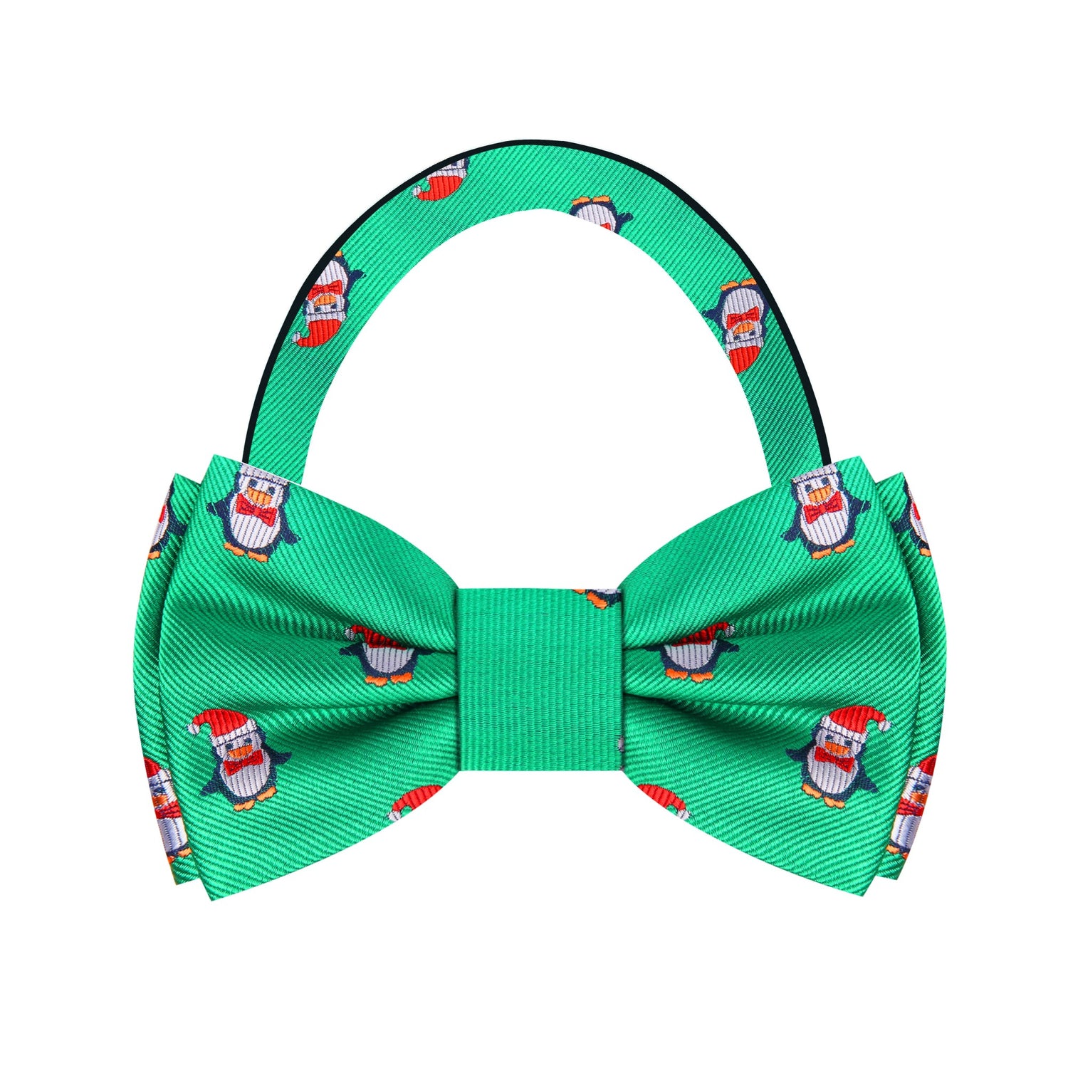 Green and Red Christmas Penguins Bow Tie Pre tied