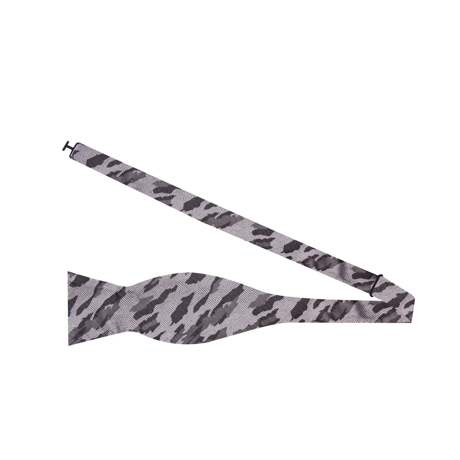 Shades of Grey and Black Camouflage Bow Tie Self Tie