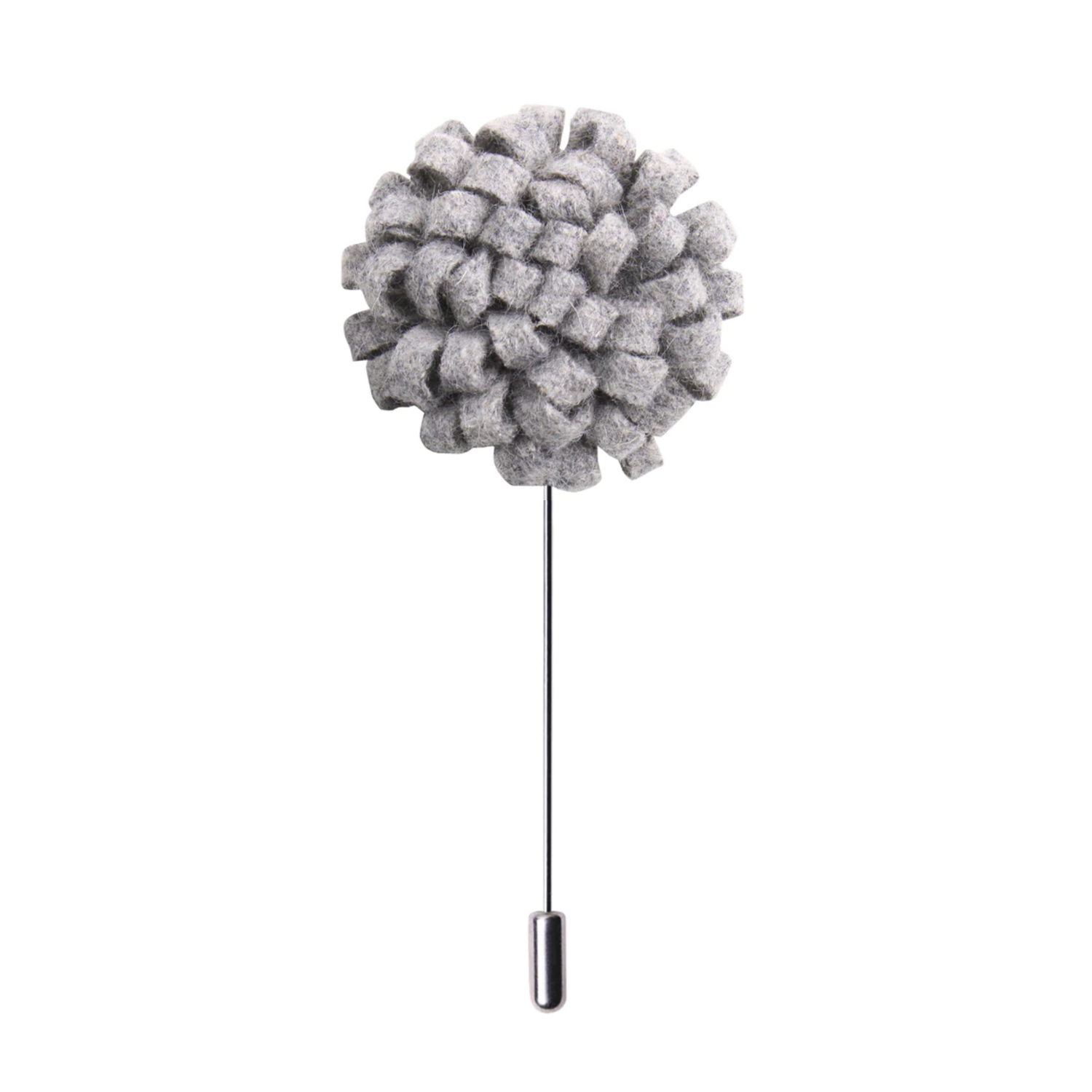 Main View: A Grey Knit Burst Lapel Pin||Grey