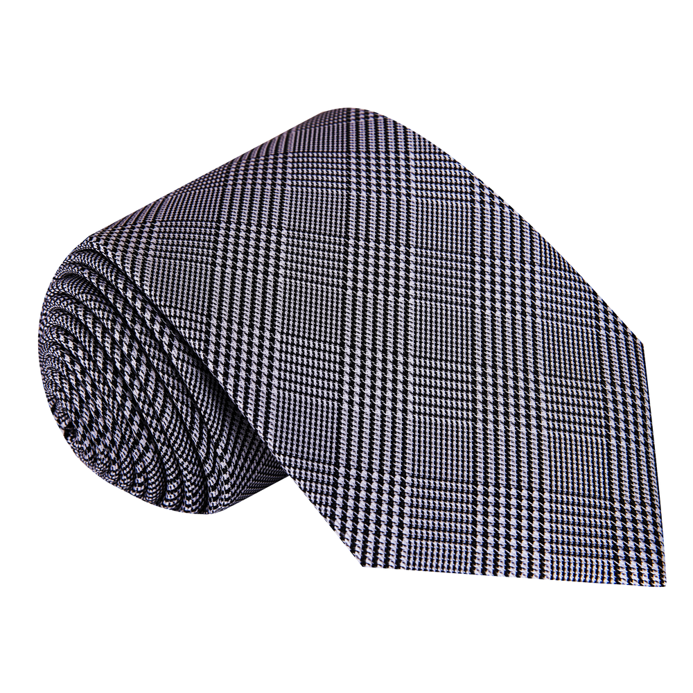 Grey and Black Geometric Tie