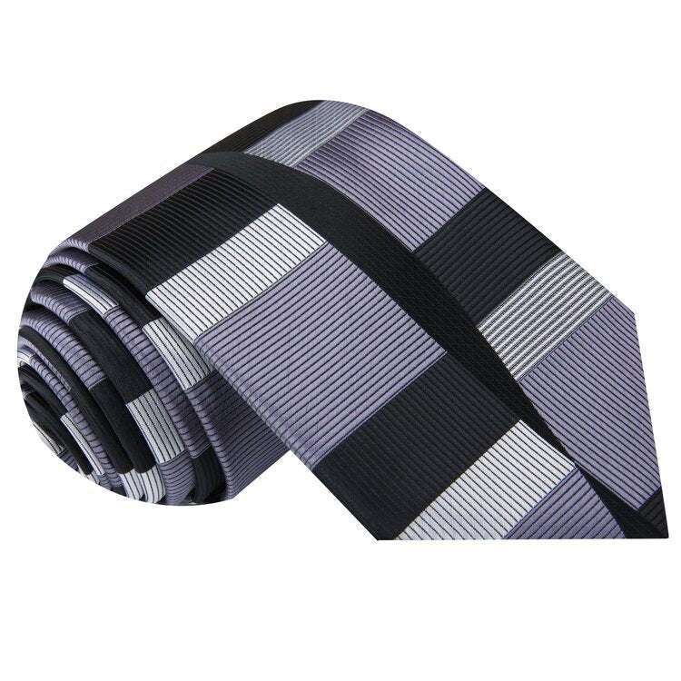 Grey and Black Abstract Tie