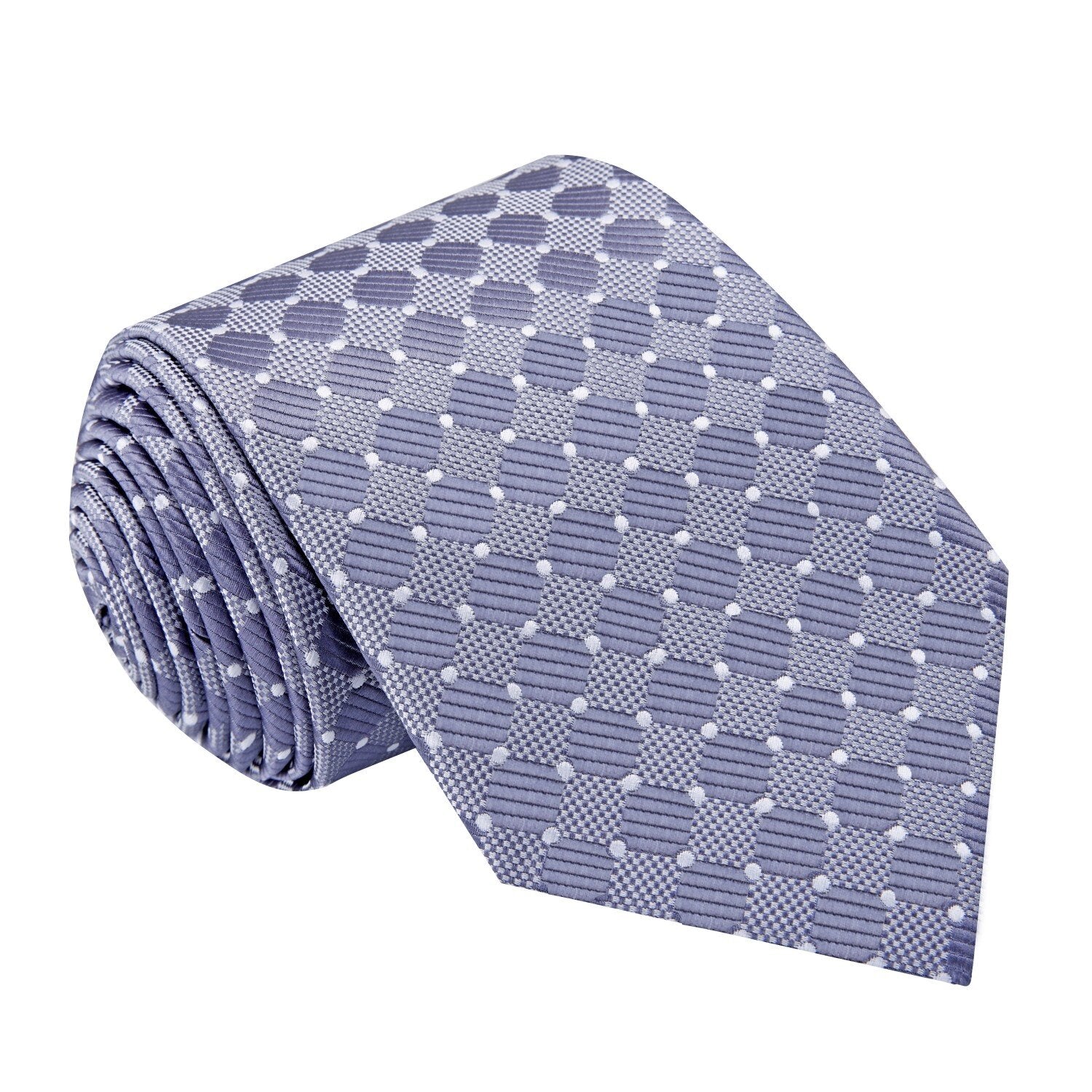 Grey, White Geometric Tie 