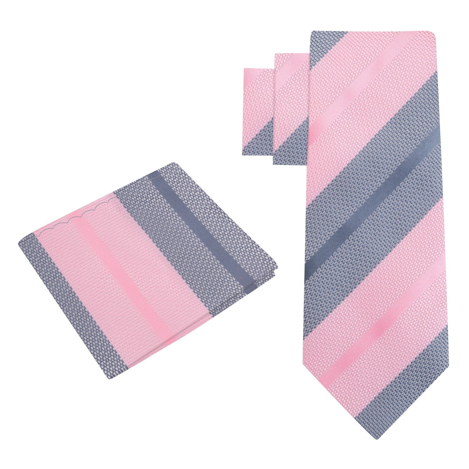 Alt View: Smokey Teal, Pink Tie and Square Regular Width