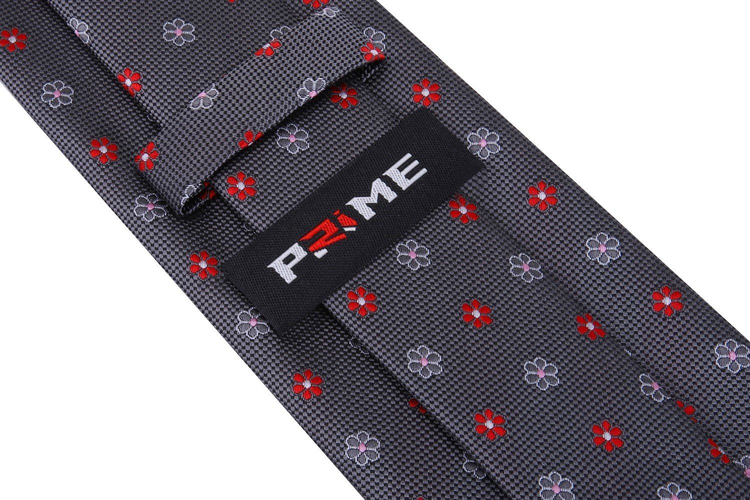 Grey, Pink, Red Small Flowers Tie Keep