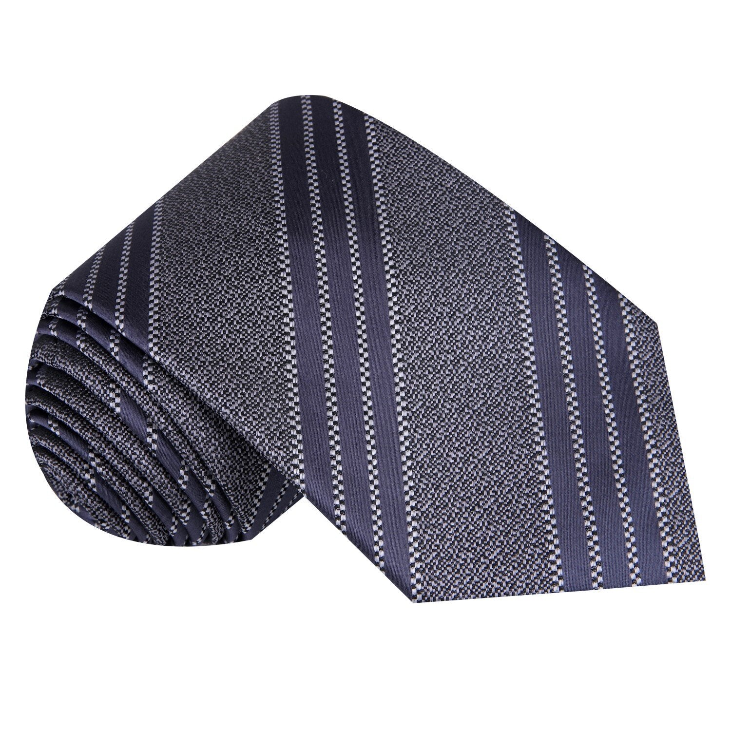 Grey, Black Stripe Tie