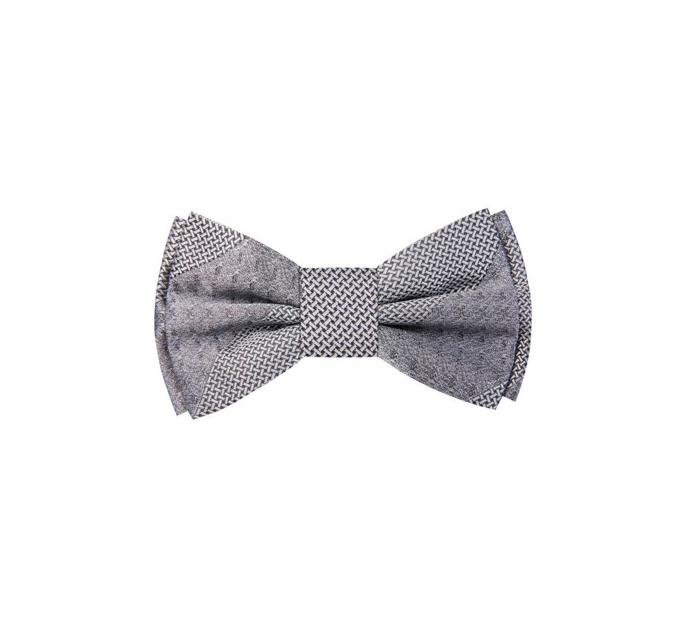 Rich Grey Geometric Bow Tie