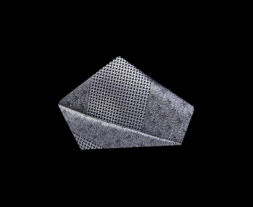 View 2 Grey Textured Pocket Square