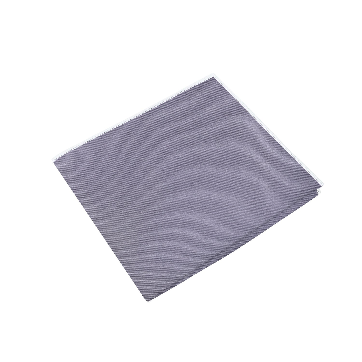 Grey with White Edges Pocket Square