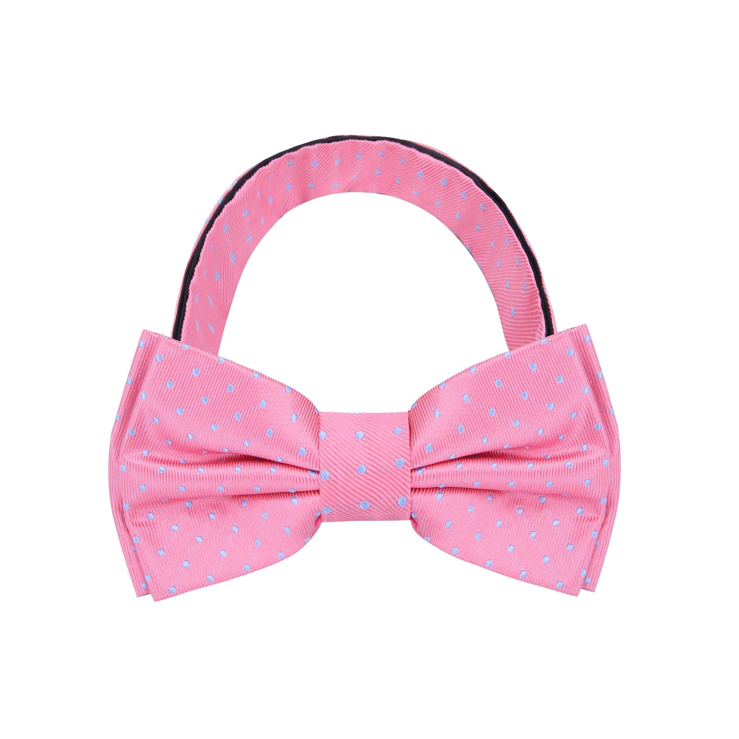 Gumball Pink, Rich Light Blue Polka Dots Bow Tie Pre Tied