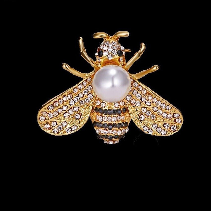 Honey Bee With Pearl Circle Stone