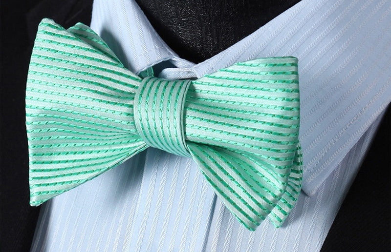 Mint Green Silk Self Tie Bow Tie