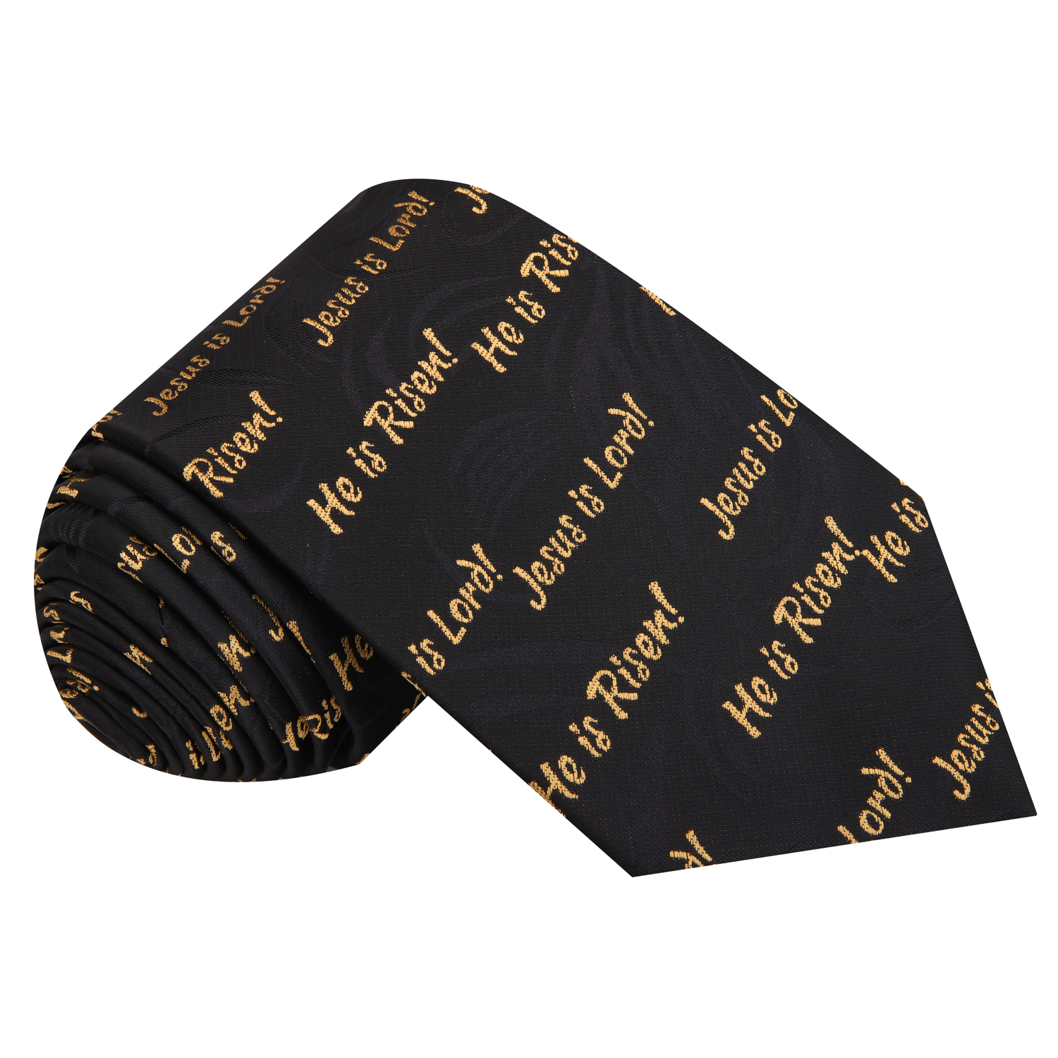 Black ad Gold Jesus Necktie  