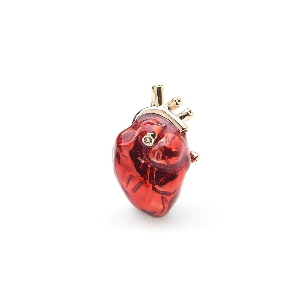 Red, Gold Color Heart Lapel Pin 