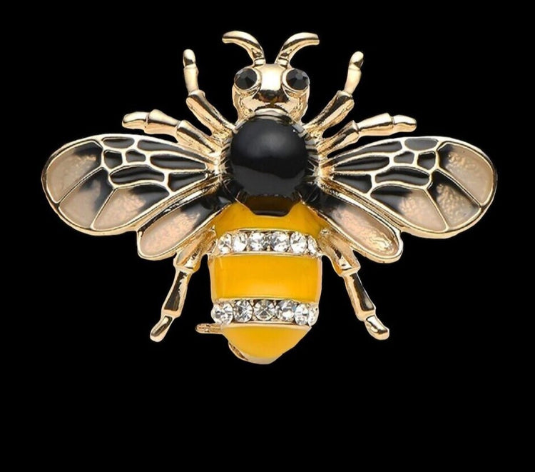 Bee Happy Cute Bumble Bee Lapel Pin – Black & Yellow – Stainless Steel – Tie Tack Hat Pin – Ramson