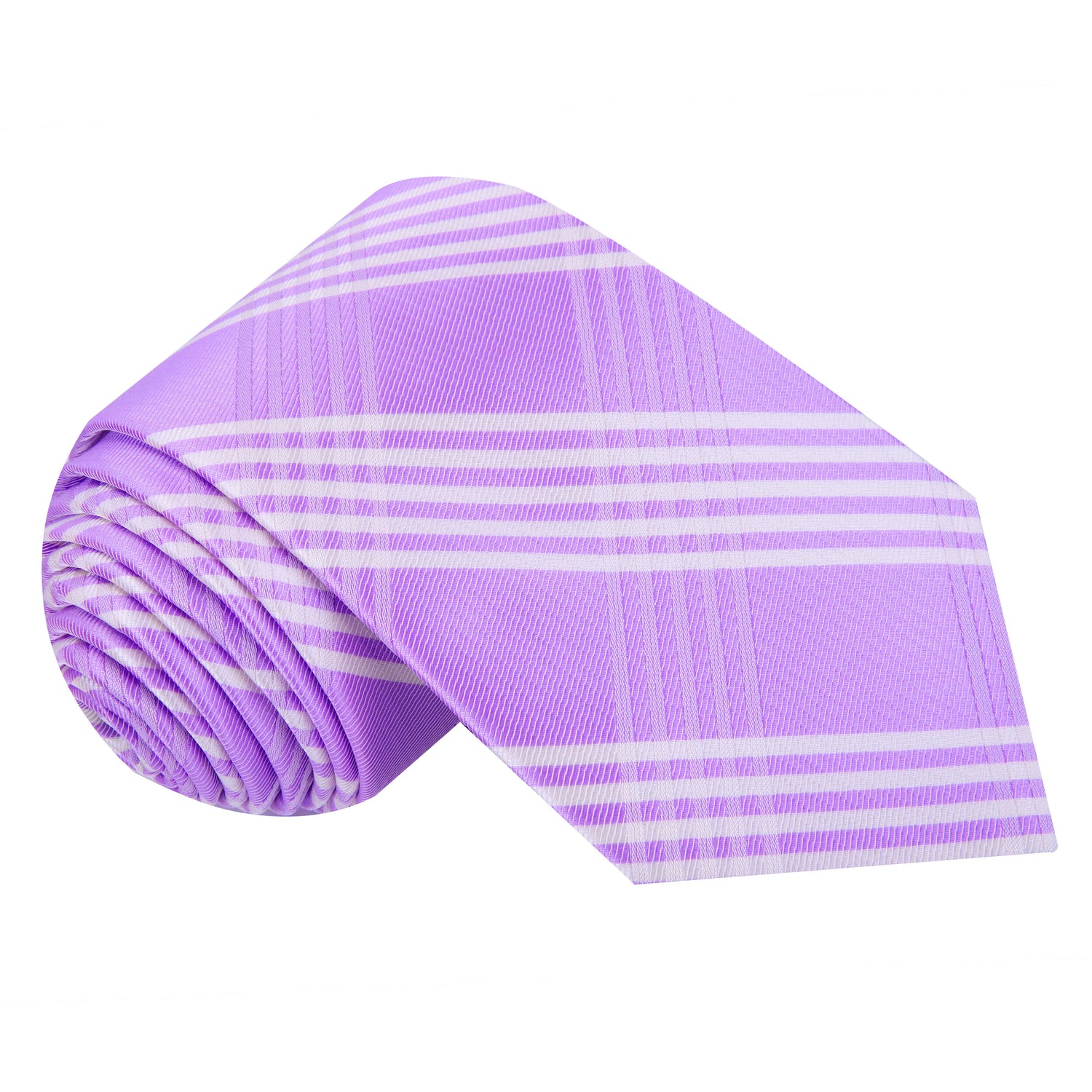 Light Purple, Ghost White Plaid Tie 