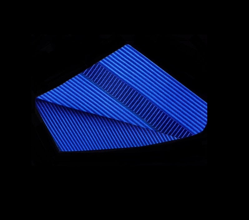 View 2: A Blue, Dark Blue Stripe Pattern Silk Pocket Square