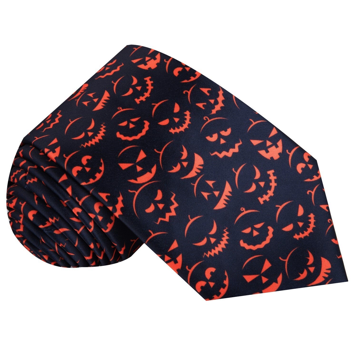 Black, Orange Jack-O-Lantern Tie  