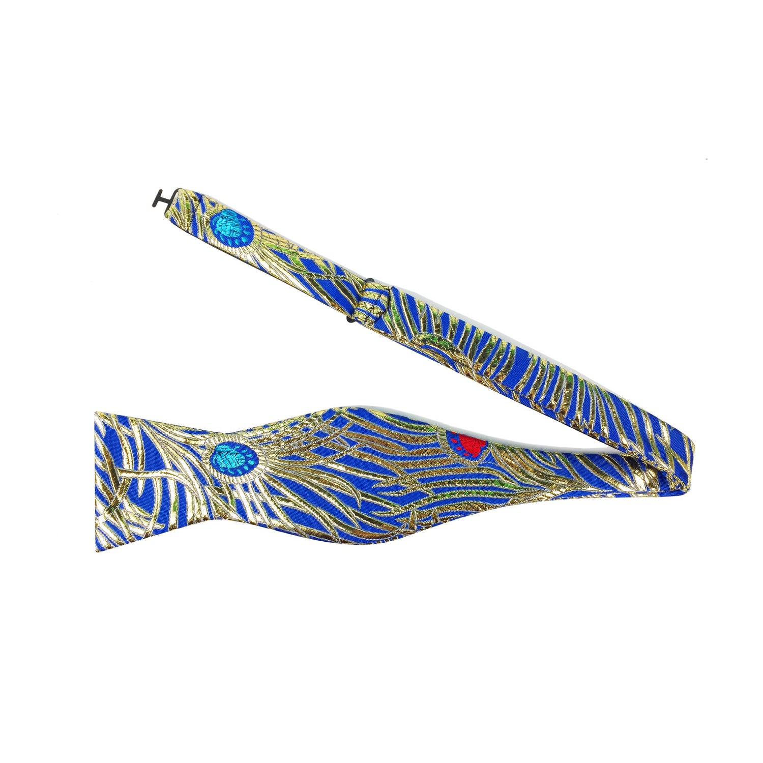 Blue, Shining Gold, Red Abstract Bow Tie Untied