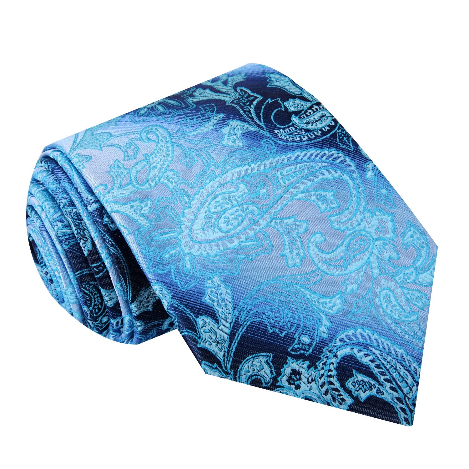 Brilliant Blue Paisley Silk Tie 