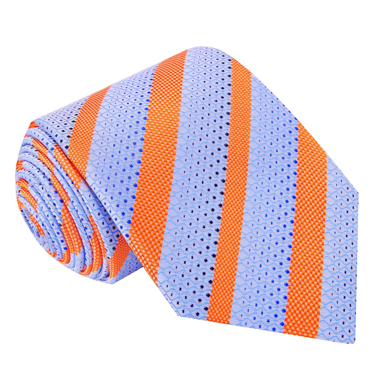 Light Blue, Orange Stripe Tie 