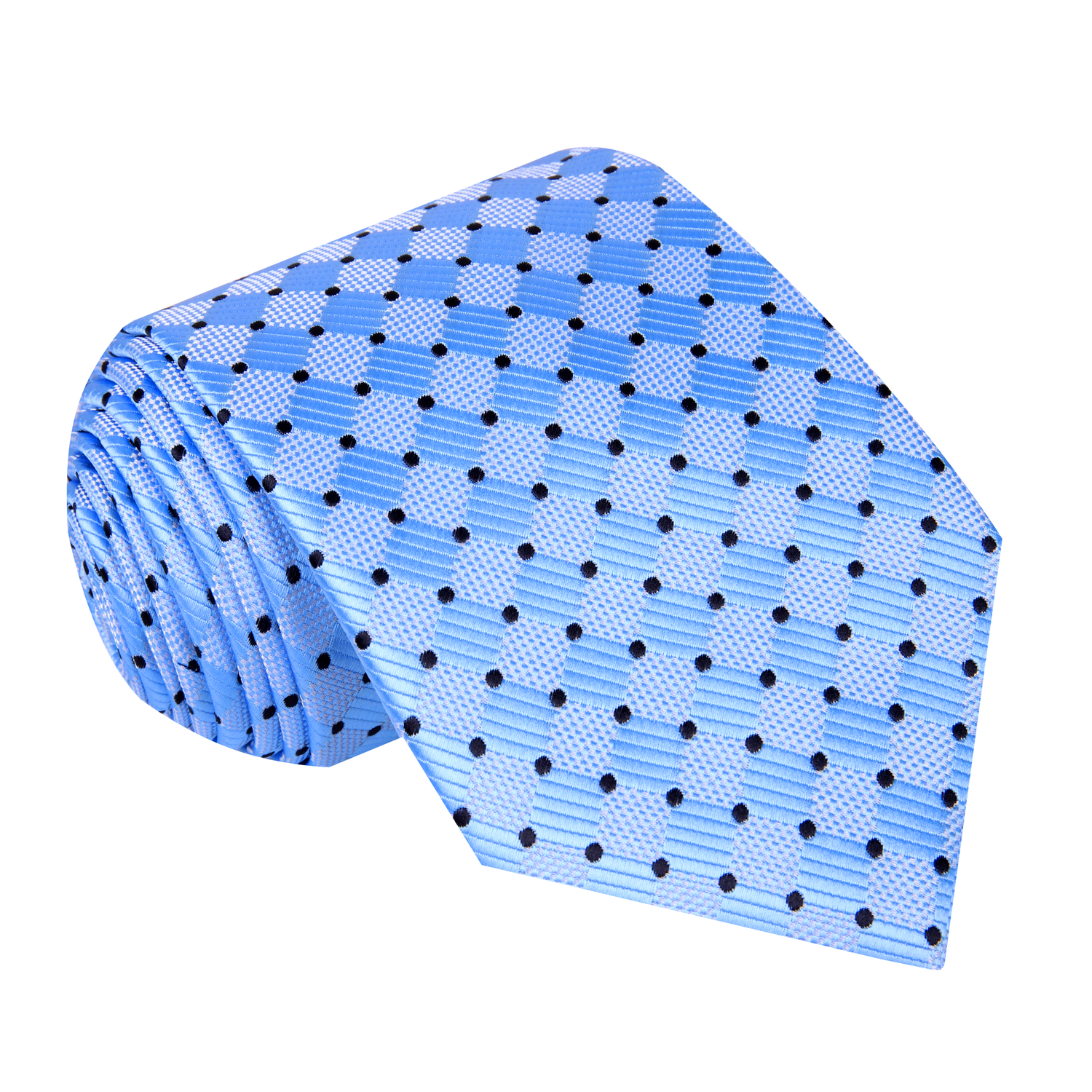 Blue, Black Geometric Necktie  