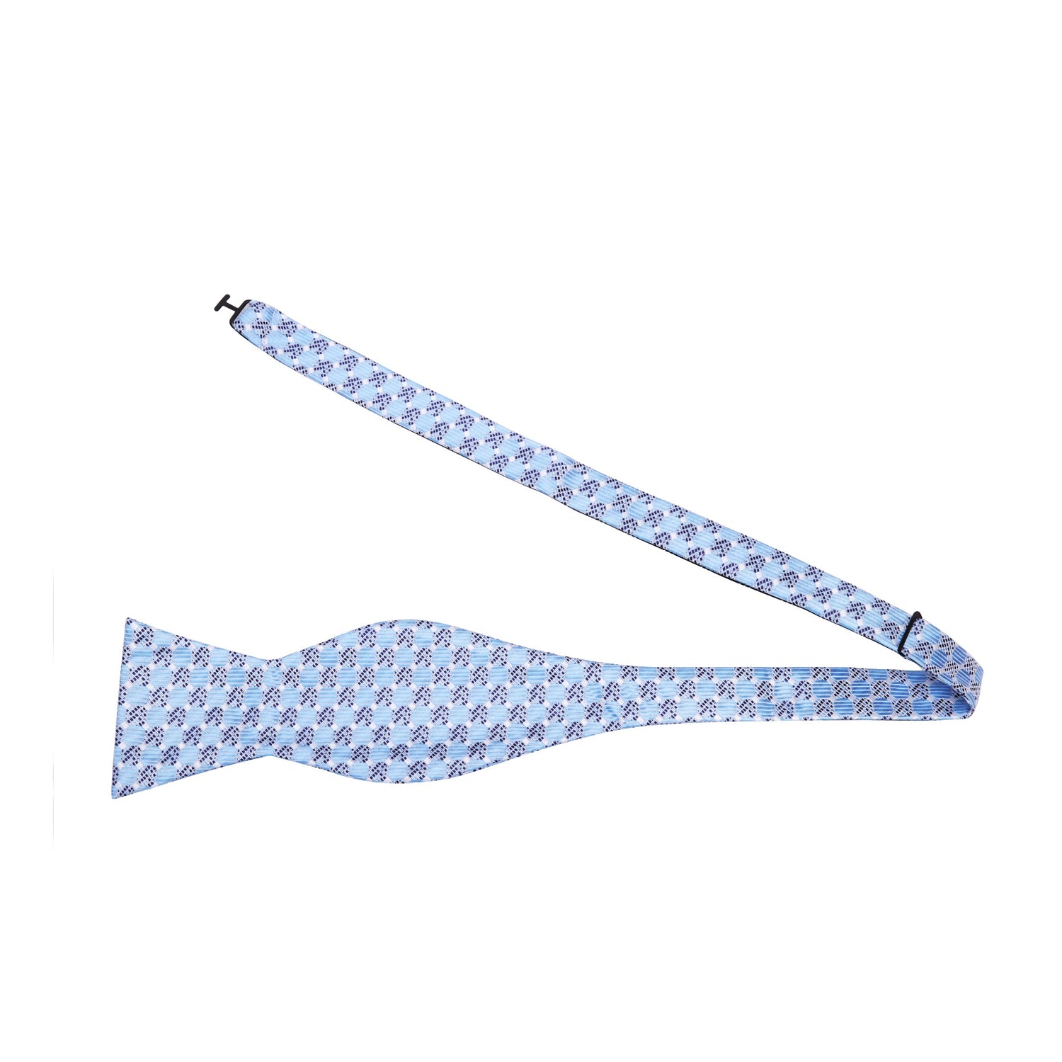 Blue Geometric Bow Tie Untied
