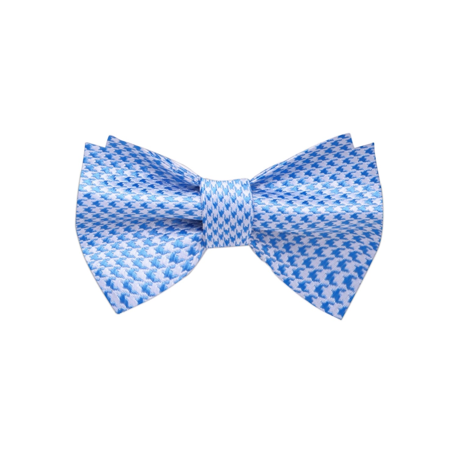 Light Blue, White Geometric Bow Tie 