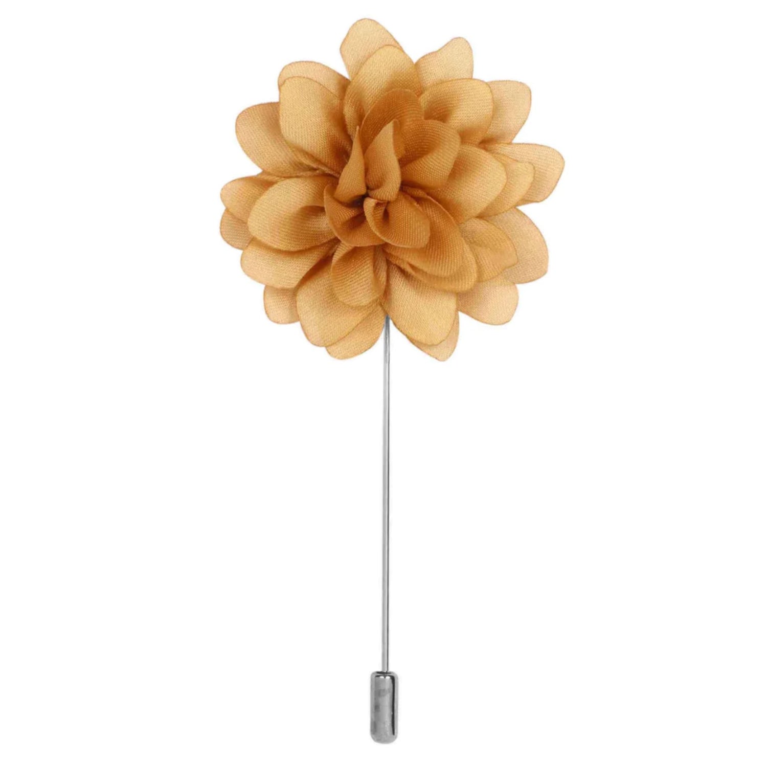Main View: A Light Gold Color Star Flower Shaped Lapel Pin||Pale Gold