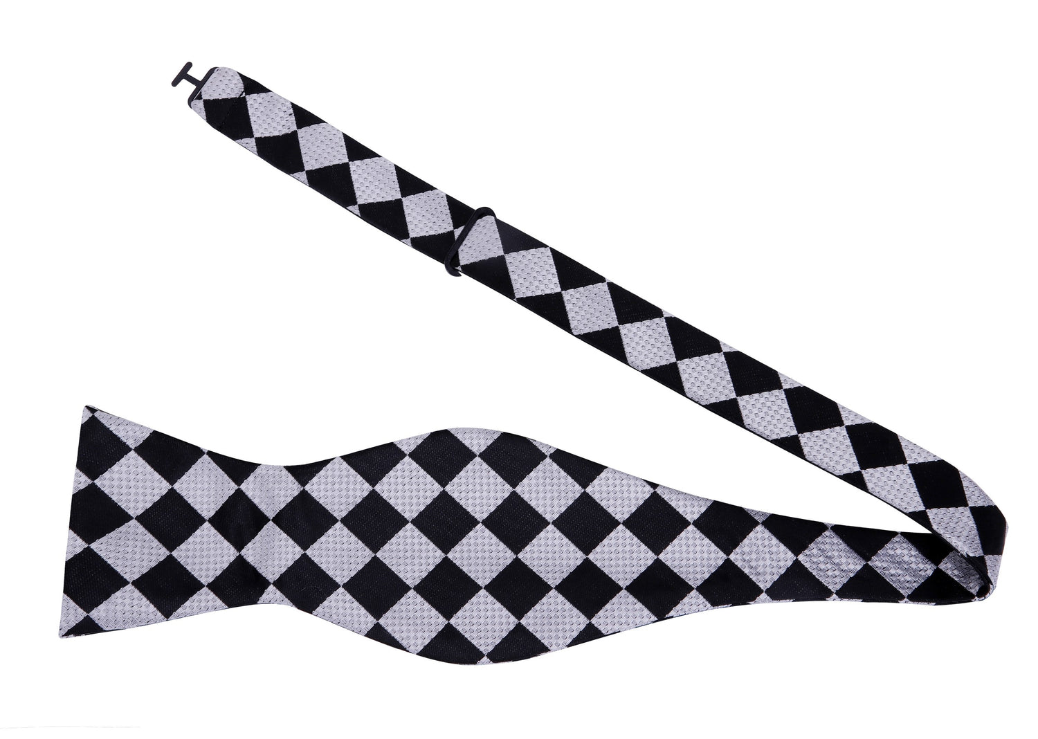 Untied: Black Grey Check Bow Tie