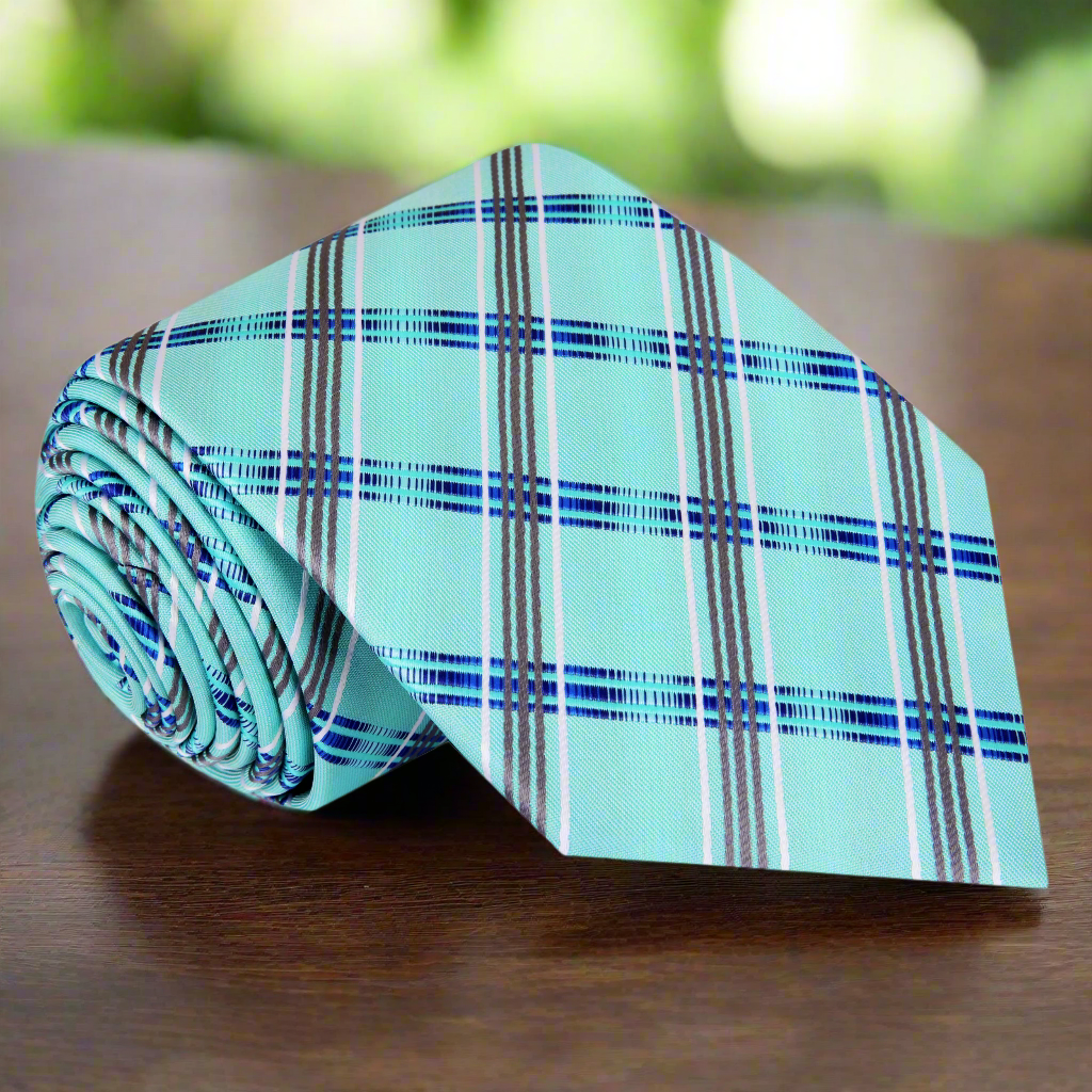 Blue Plaid Necktie 