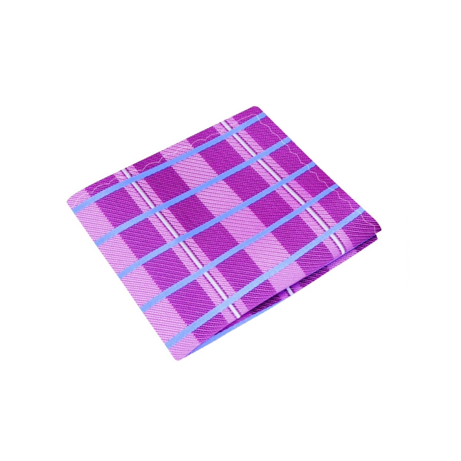Purple and Blue Plaid Pocket Square