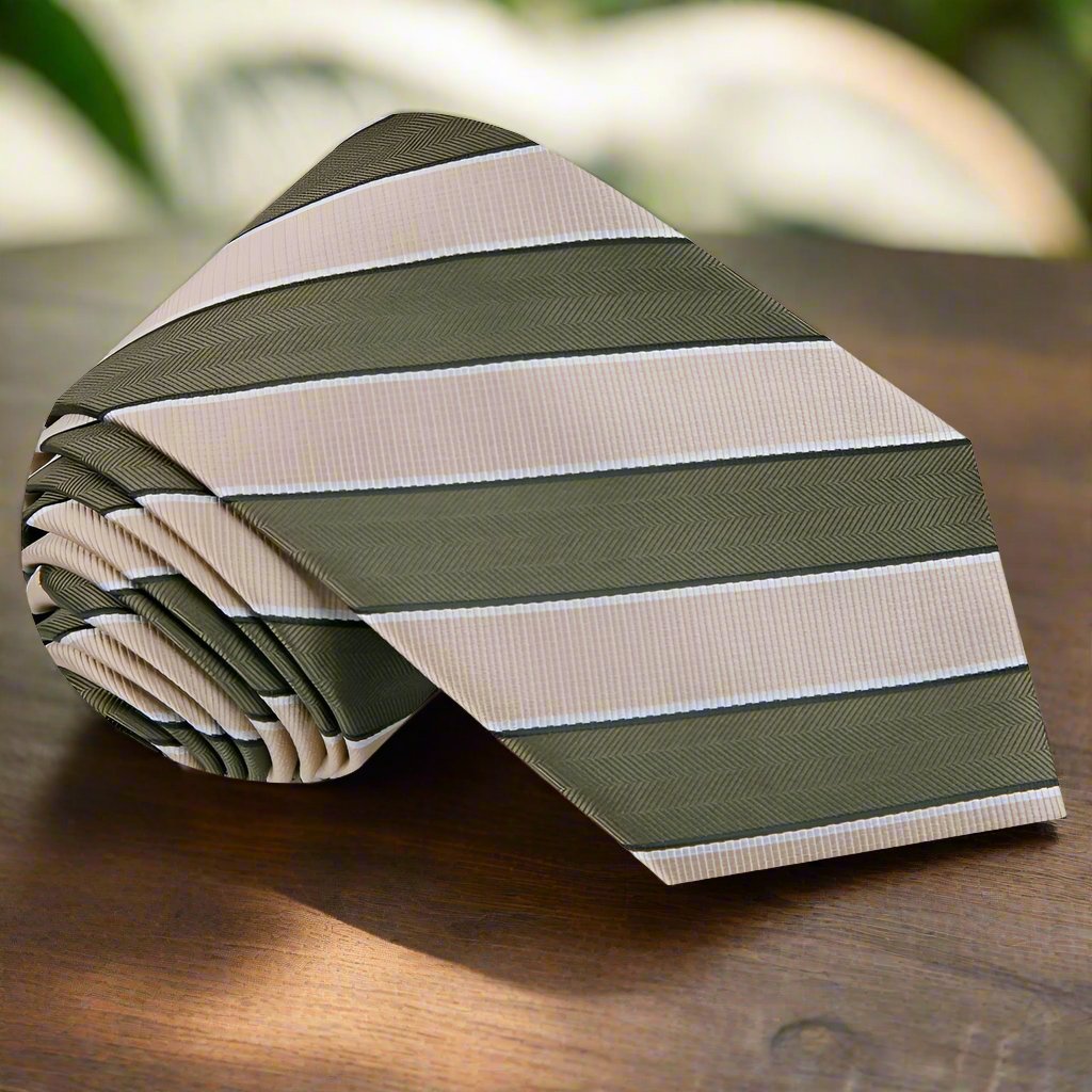||Olive Green, Light Brown Tie