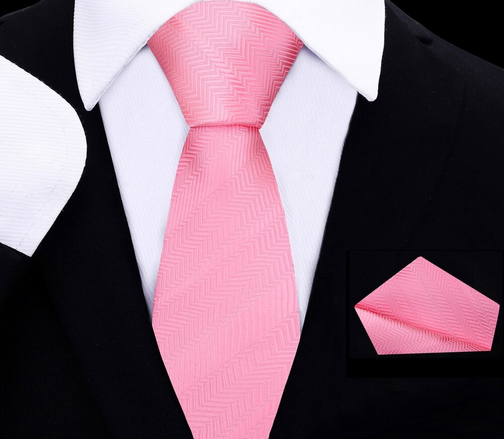 Kids Light Pink Tie and Pocket Square