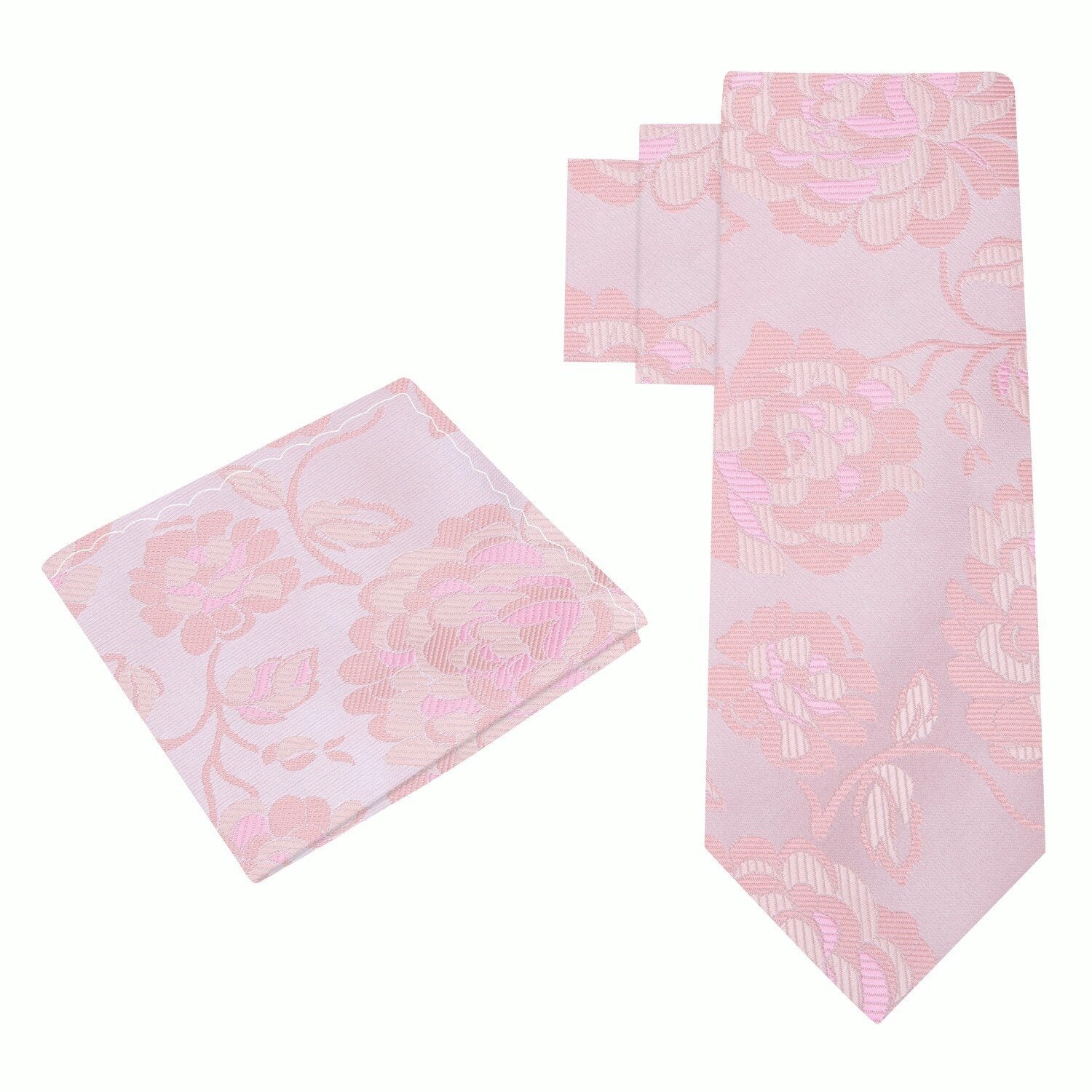 Alternate View: Light Pink Floral Tie and Square|
