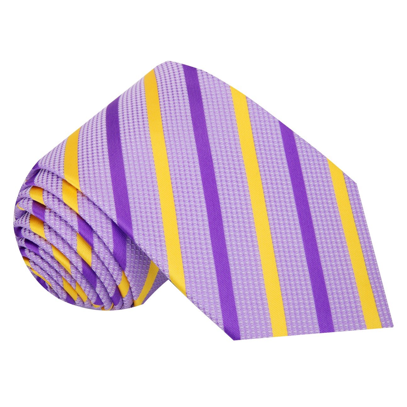 Light Purple, Purple, Yellow Stripe Tie  