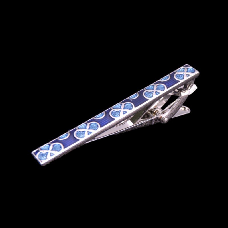 A Blue, Teal Lily Pad Shaped Tie Bar