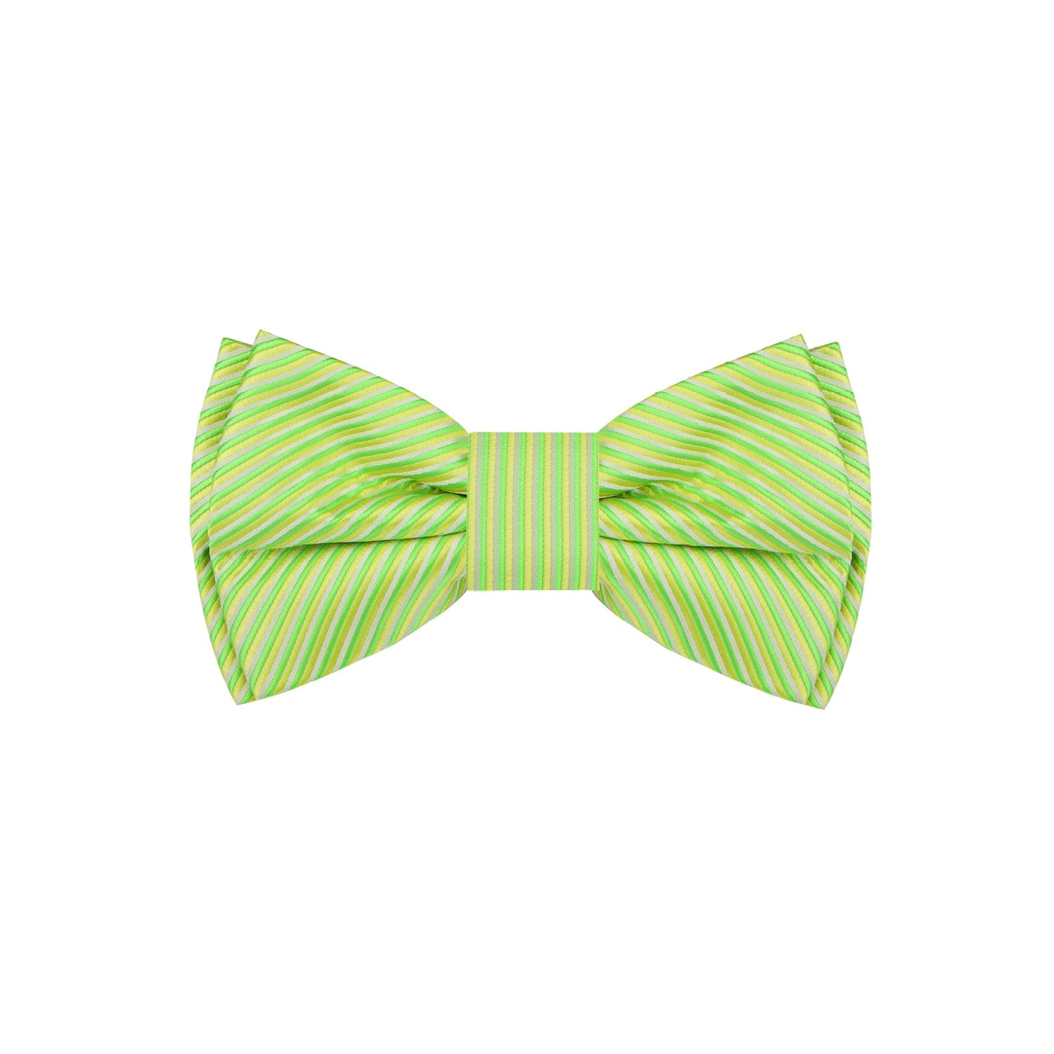 Lime Green Pinstripe Bow Tie 