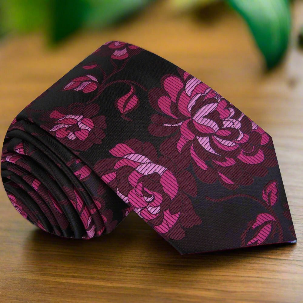 Sangria Floral Tie