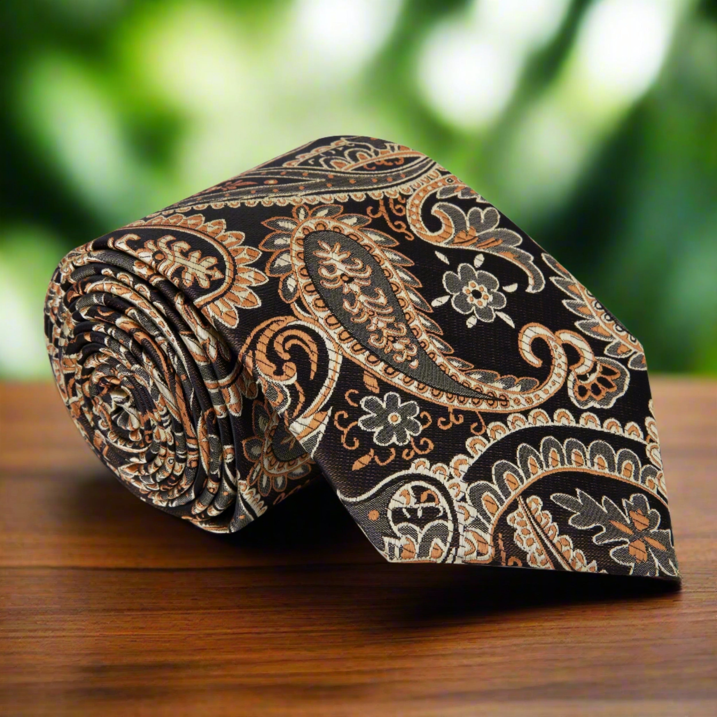 Mahogany Paisley Silk Necktie