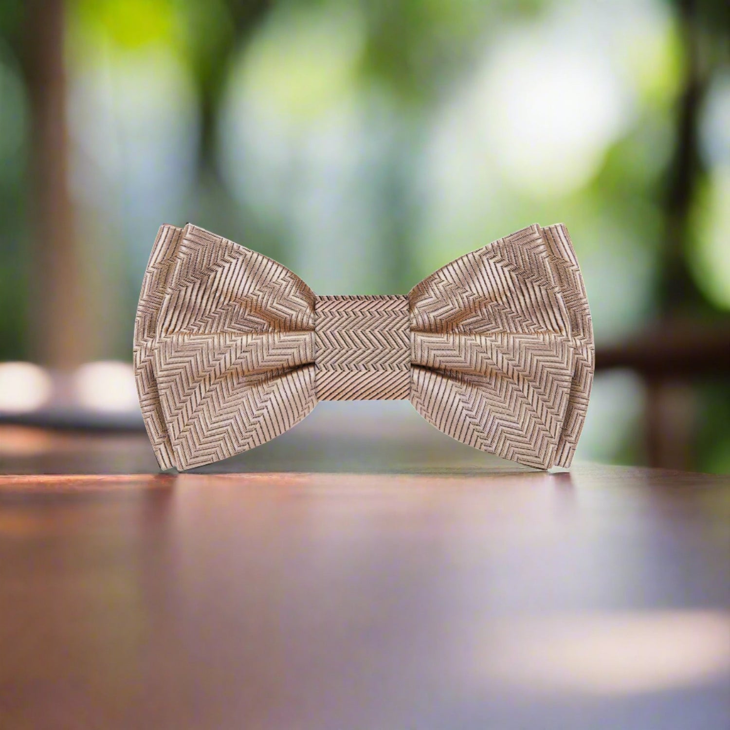 A Wheat Solid Pattern Self Tie Bow Tie 